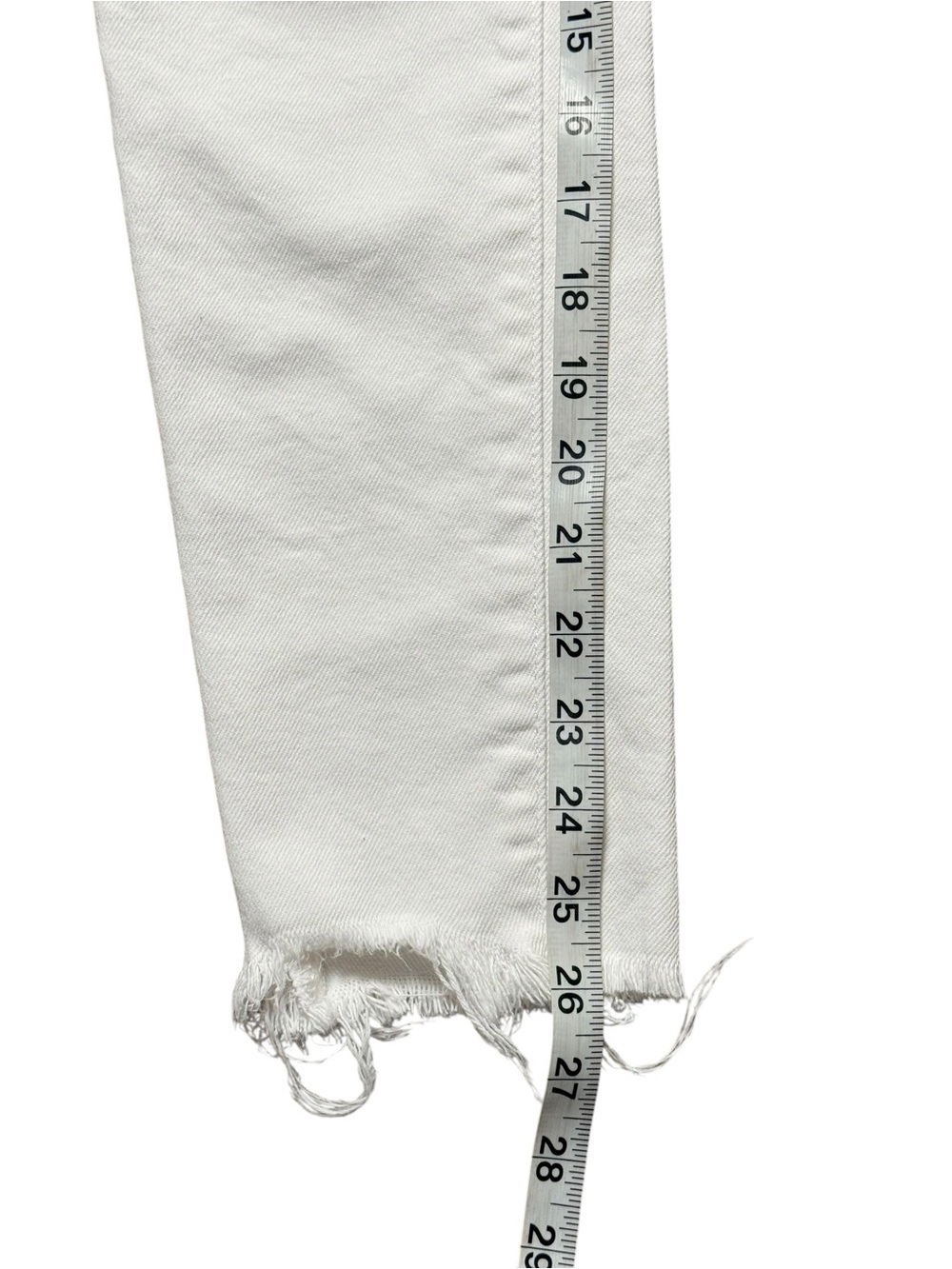 Levi’s 721 High Rise Skinny Ankle White Distressed Raw Hem Jeans 26 - Picture 10 of 12